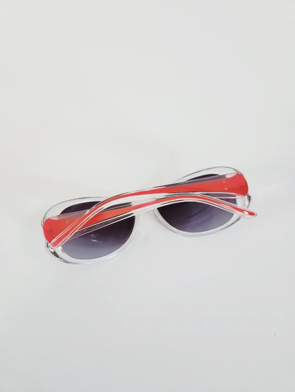 Vintage Dolce & Gabbana Wayfarer Red Large Gradient Frame Smoke Lens Sunglasses